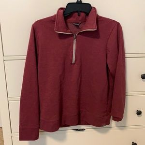 Red Eddie Bauer quarter zip pull over. Size small.